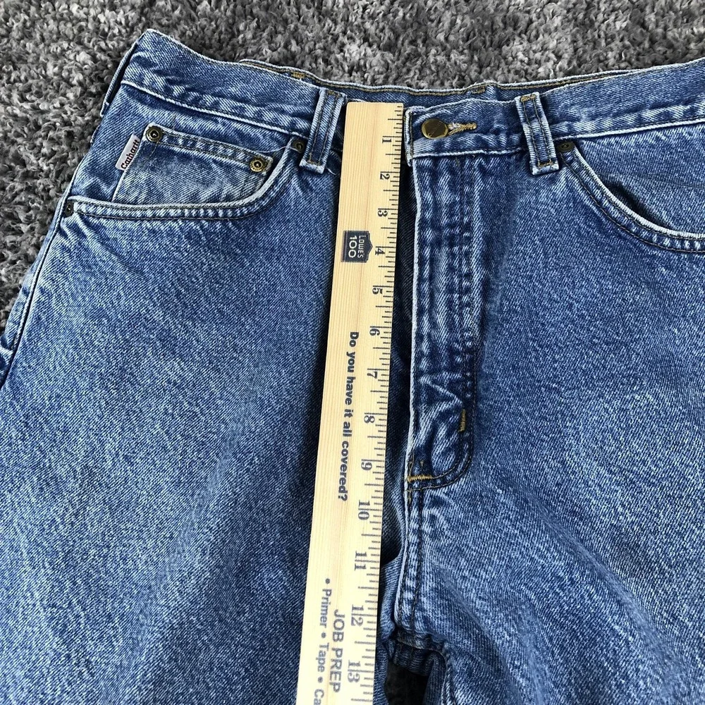 Carhartt Jeans‎ Mens 32x32 Blue Relaxed Fit Straight Leg Denim Flannel Lined